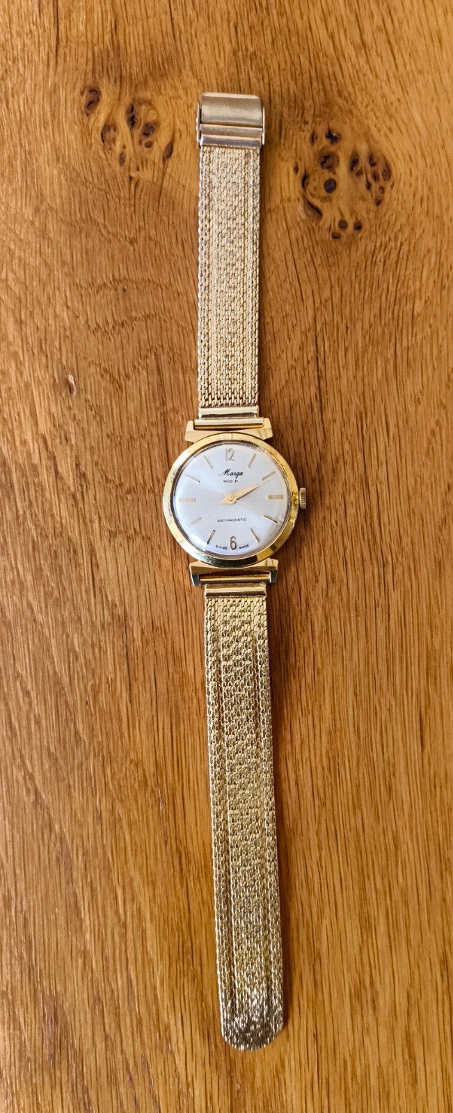 Polshorloge Marga MOD.21 Antimagnetic Swiss Made, Overige merken, Staal, Staal, Polshorloge