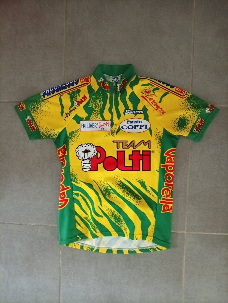 Wielertrui Team Polti 1996, Fietsen en Brommers, Ophalen of Verzenden, Zo goed als nieuw, Santini, Bovenkleding