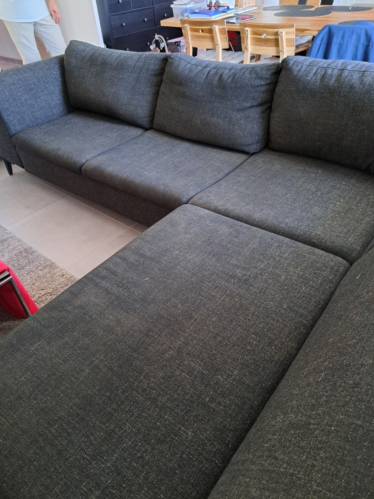 hoekzetel in grijze kleur,,in prima staat., Huis en Inrichting, Ophalen