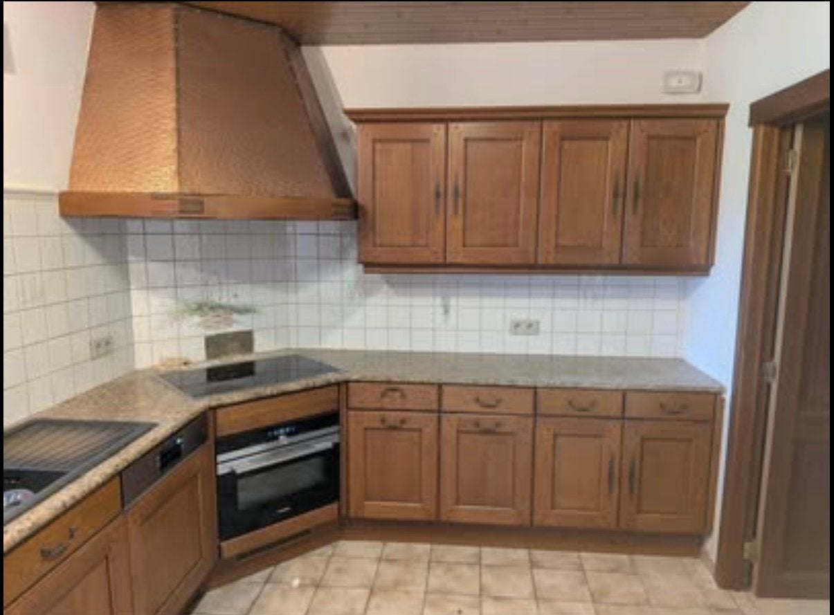 Massief houten keuken te koop, Huis en Inrichting, Ophalen, Gebruikt, Overige materialen, Bruin