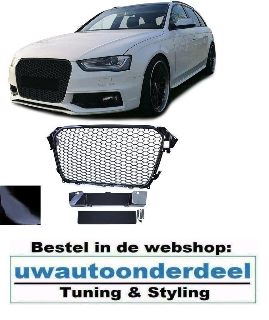 Grill Zonder Embleem Glans Zwart Honingraat Voor Audi A4 B8., Envoi