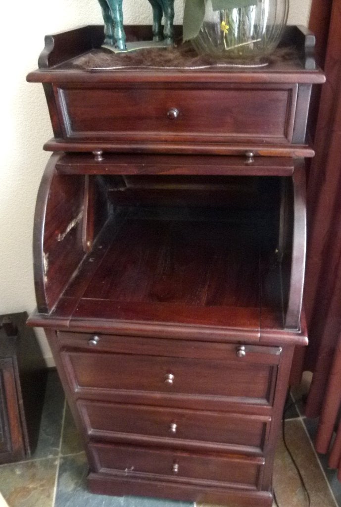 antiek notenhouten secretaire 54x52x115, Antiek en Kunst, Ophalen