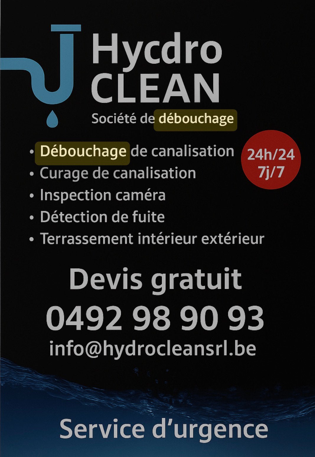 DÉBOUCHAGE & CURAGE – INTERVENTION RAPIDE 7J/7, Une personne