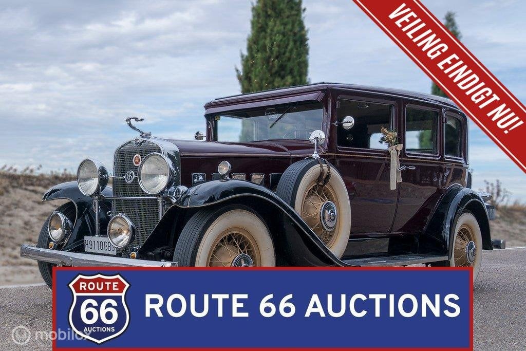 Cadillac LaSalle 345-B | 1931 | Route 66 Auctions, Auto's, Cadillac, Zwart, Bedrijf, Handgeschakeld