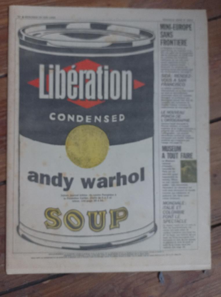 Andy Warhol Libération 20 juin 1990 special Drella de A a Z, Verzenden