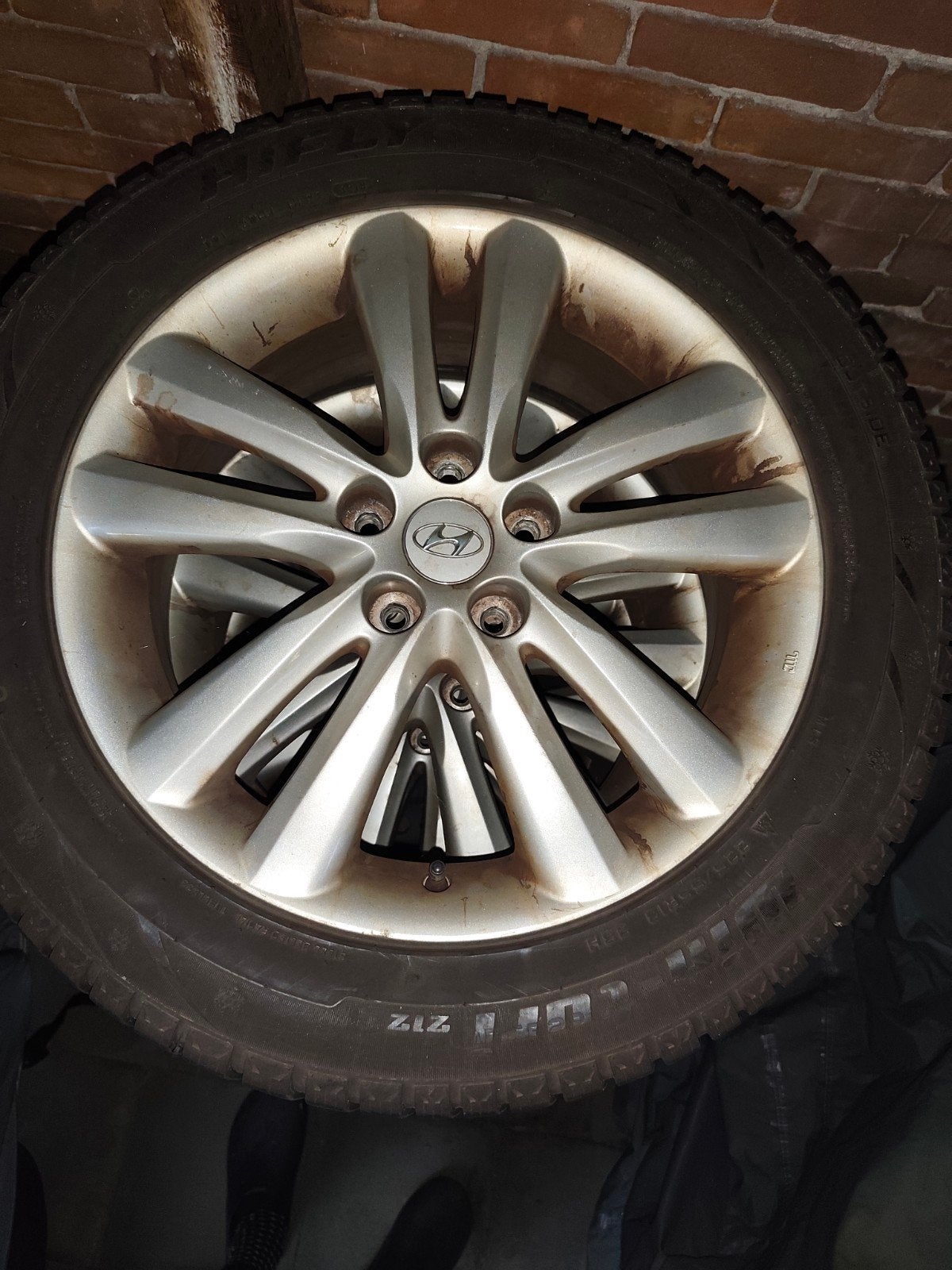 Hyundai ix35 LM velgen met winterbanden, Auto-onderdelen, Banden en Velgen, Ophalen, Gebruikt, Velg(en), 17 inch