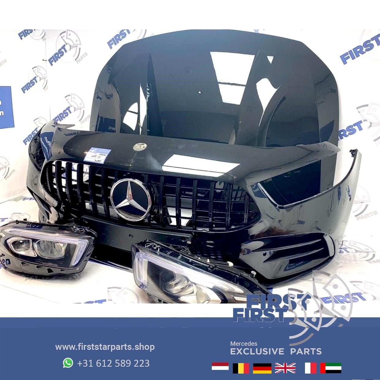 W177 GT AMG LINE VOORKOP ZWART Mercedes A Klasse 2018-2021 O, Auto-onderdelen, Gebruikt, -, Voor, Ophalen of Verzenden