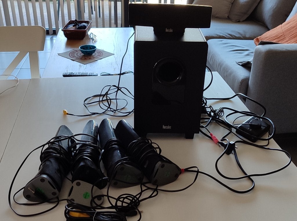 Hercules luidsprekers + subwoofer, Audio, Tv en Foto, Luidsprekerboxen, Ophalen of Verzenden, Gebruikt, Subwoofer, Overige merken