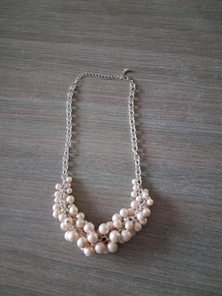 Halsketting- roze parels, Bijoux, Sacs & Beauté, Colliers, Enlèvement ou Envoi, Neuf, Rose
