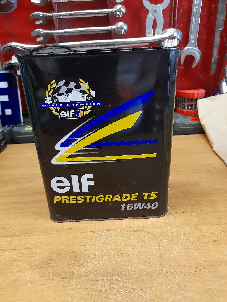 ancien bidon huile vide elf prestigrade ts 15w40, Envoi, Utilisé, Autres types