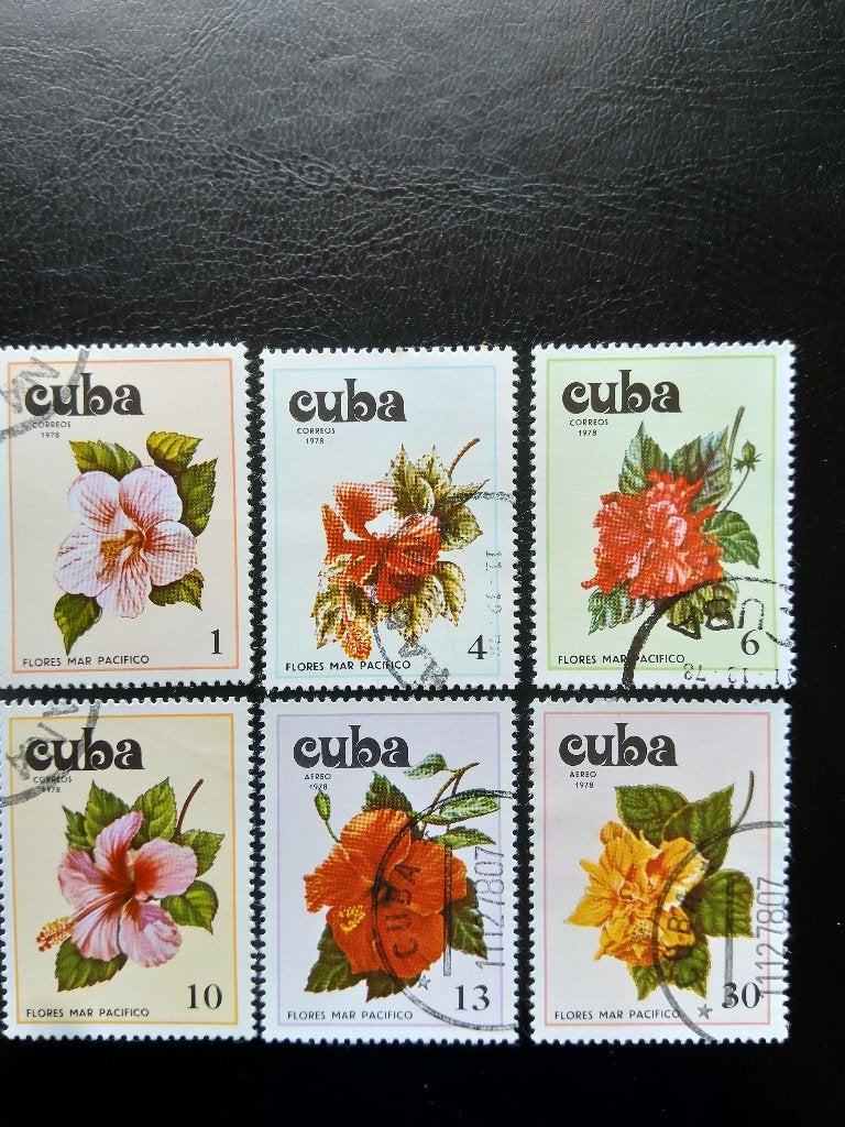 Fleurs, Cuba 1978, Envoi, Affranchi, Animal et Nature