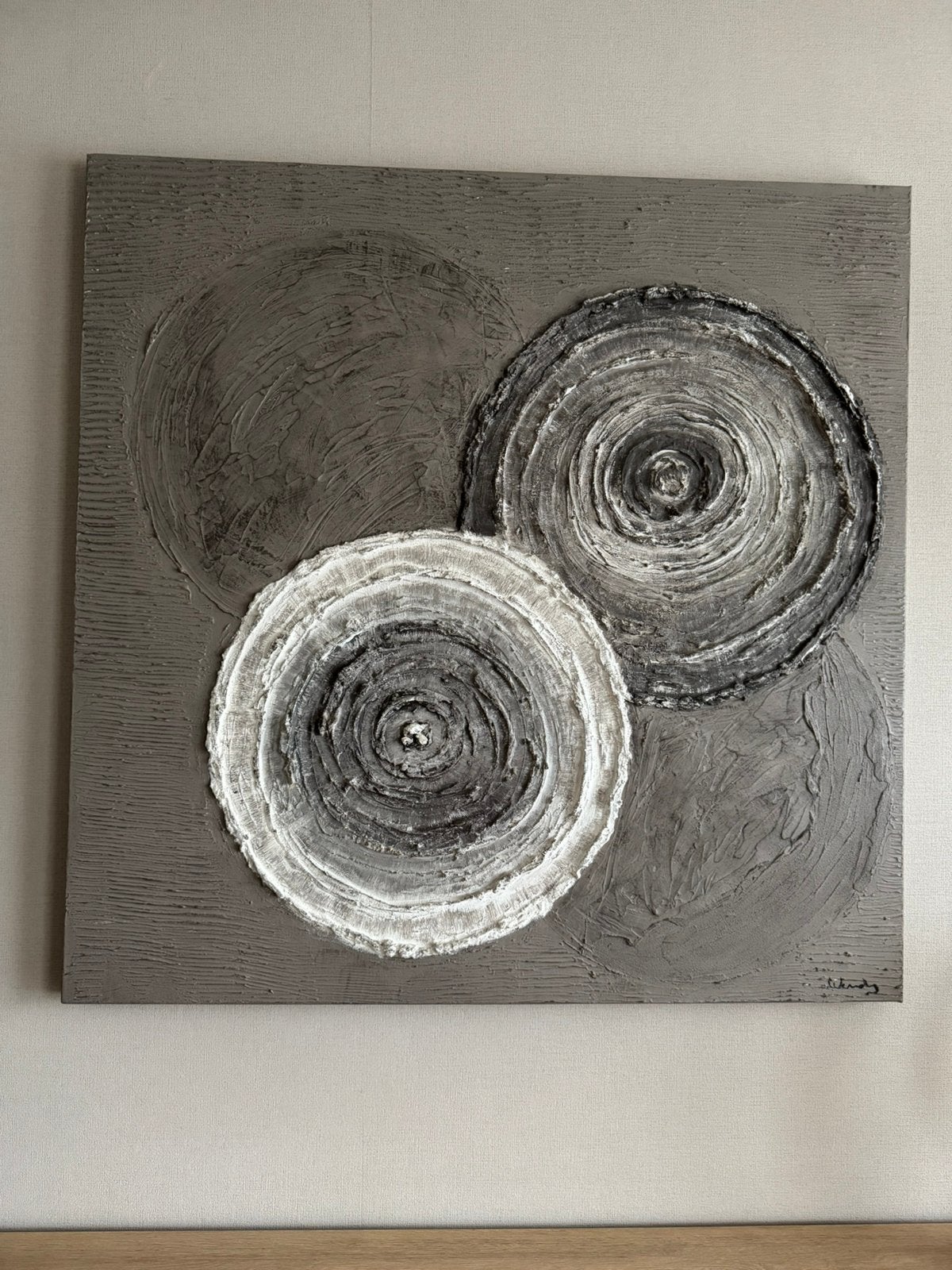 Wandkader op doek , 100 cm x 100 cm, Maison & Meubles, Enlèvement, Comme neuf, Gris