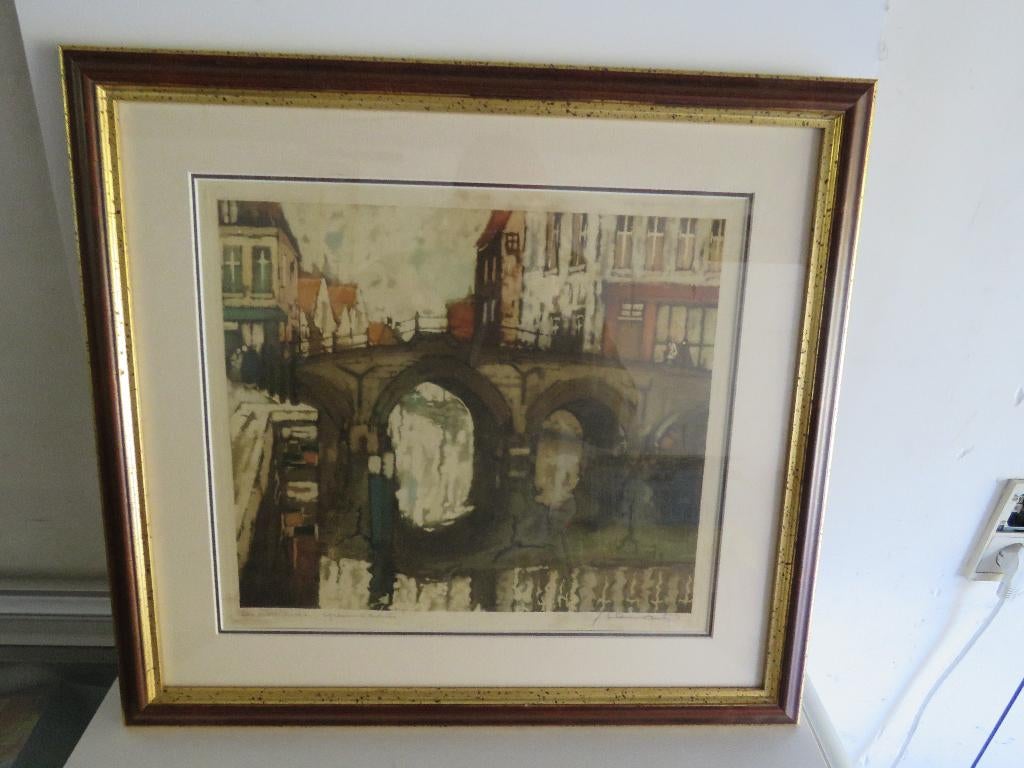 Ets Van Santen Julien Les Trois Arches Epreuve d'Artiste, Ophalen of Verzenden, Ets