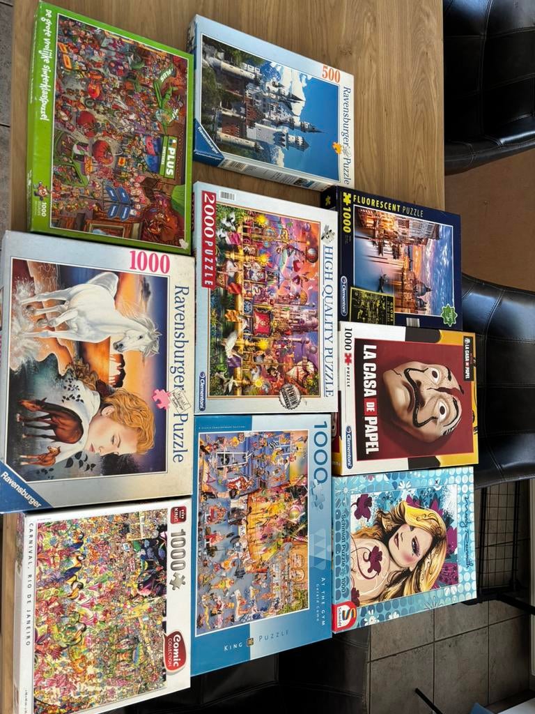 1 lot puzzels 1000 stuks, Ophalen, Zo goed als nieuw
