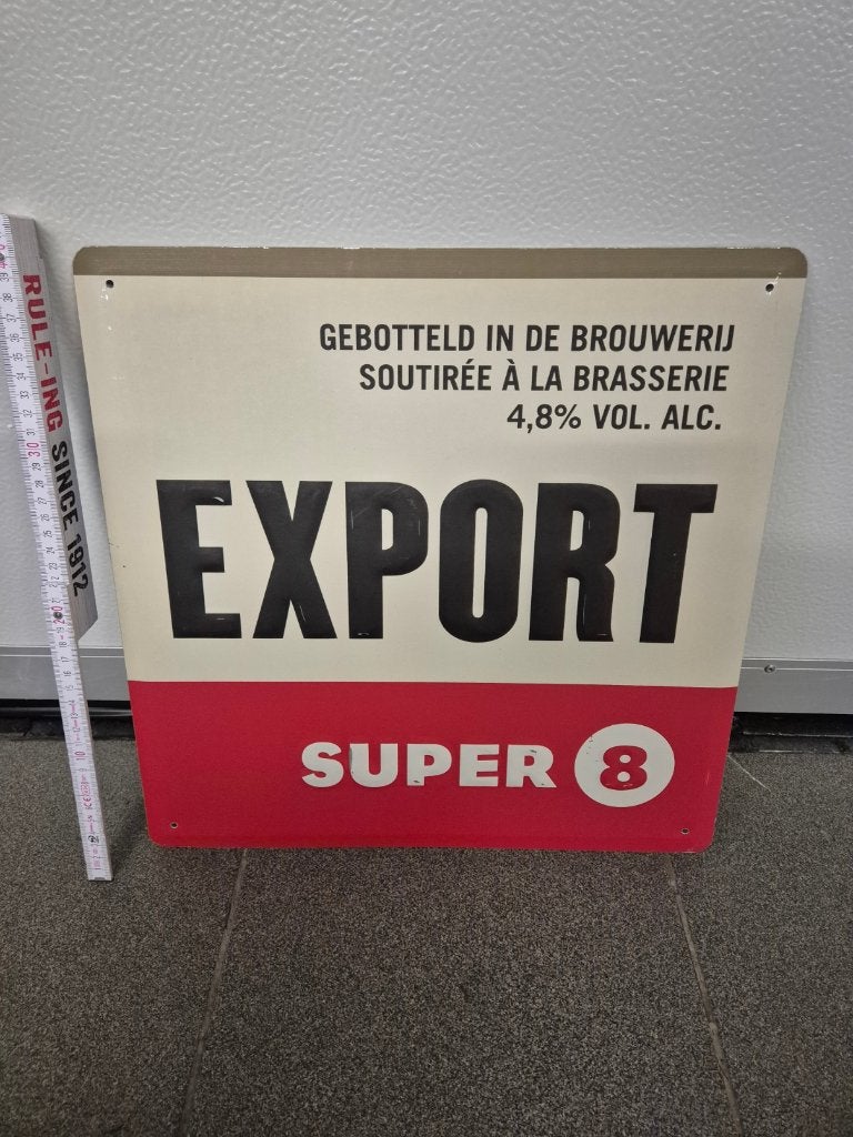 Plaque de bière d'exportation, Collections, Enlèvement ou Envoi, Comme neuf, Panneau, Plaque ou Plaquette publicitaire, Autres marques