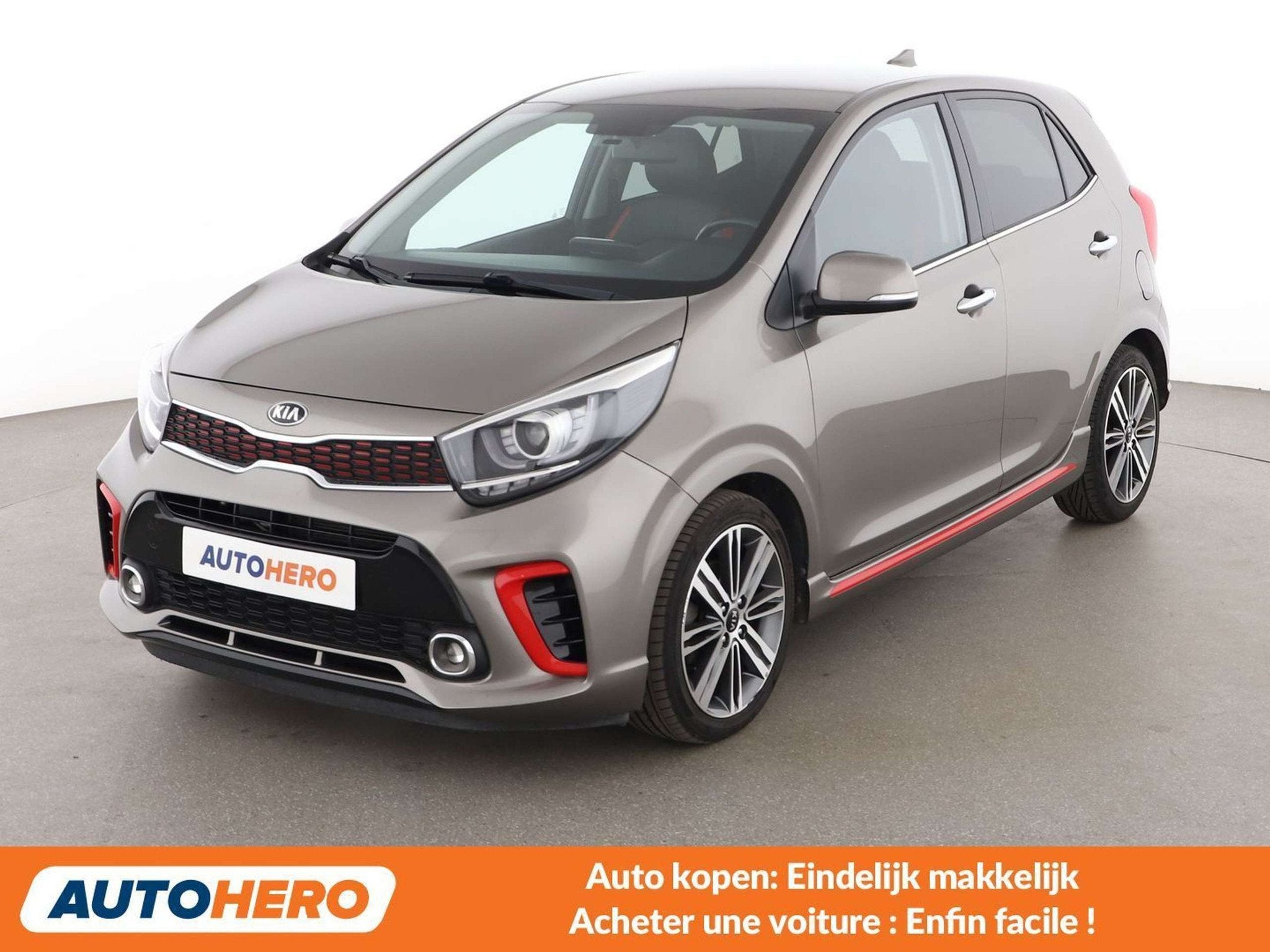 Kia Picanto 1.2 GT Line (bj 2018, automaat), Auto's, Kia, Apple Carplay, Gebruikt, Zwart, 959 kg
