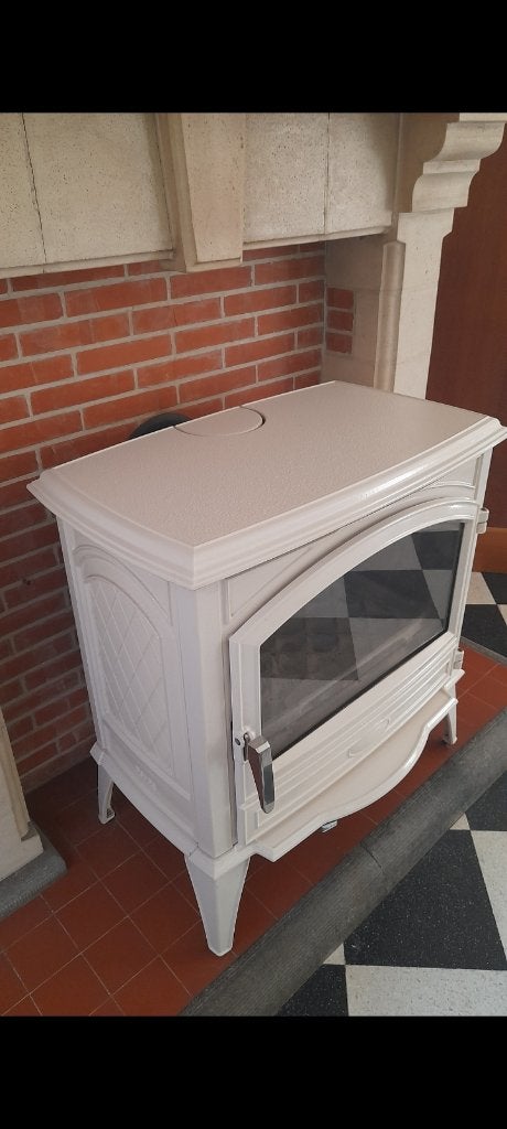 Poêle à bois Dovre 760WD blanc crème en excellent état, Enlèvement, Comme neuf, Bois, Poêle à bois