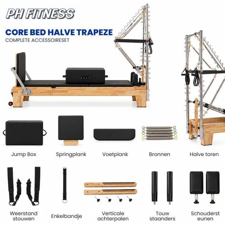 PH Fitness Wooden Reformer Tower - Pilates Studio, Sports & Fitness, Enlèvement ou Envoi, Neuf, Jambes, Autres types
