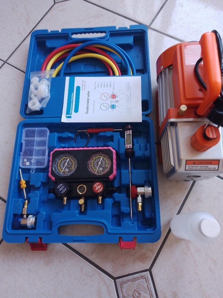 Pompe à vide pour R32 A2L avec ces accessoires 141 L/min, Ophalen