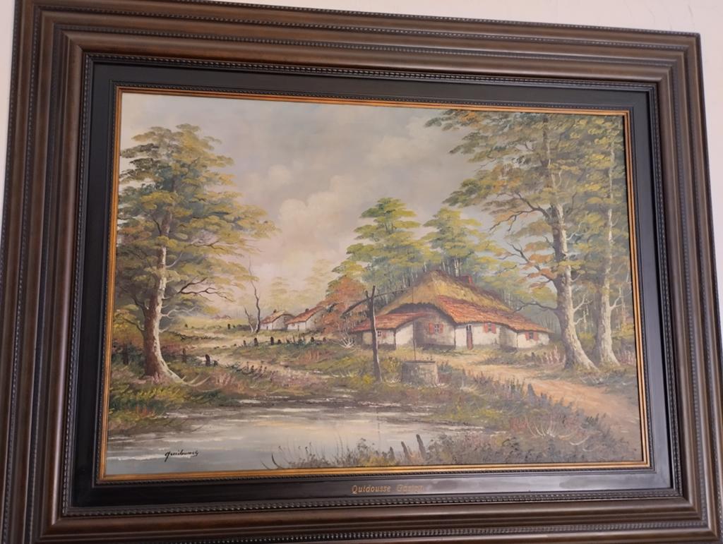 Schilderij 140x110 met kader van Gaston Quidousse, Antiek en Kunst, Ophalen
