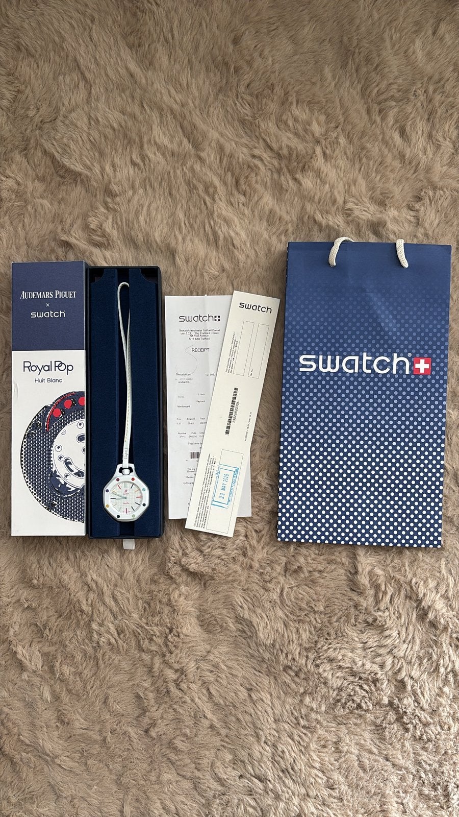 Swatch x Audemars Piguet Royal Oak « Huit Blanc », Enlèvement ou Envoi, Comme neuf, Montre-bracelet, Swatch