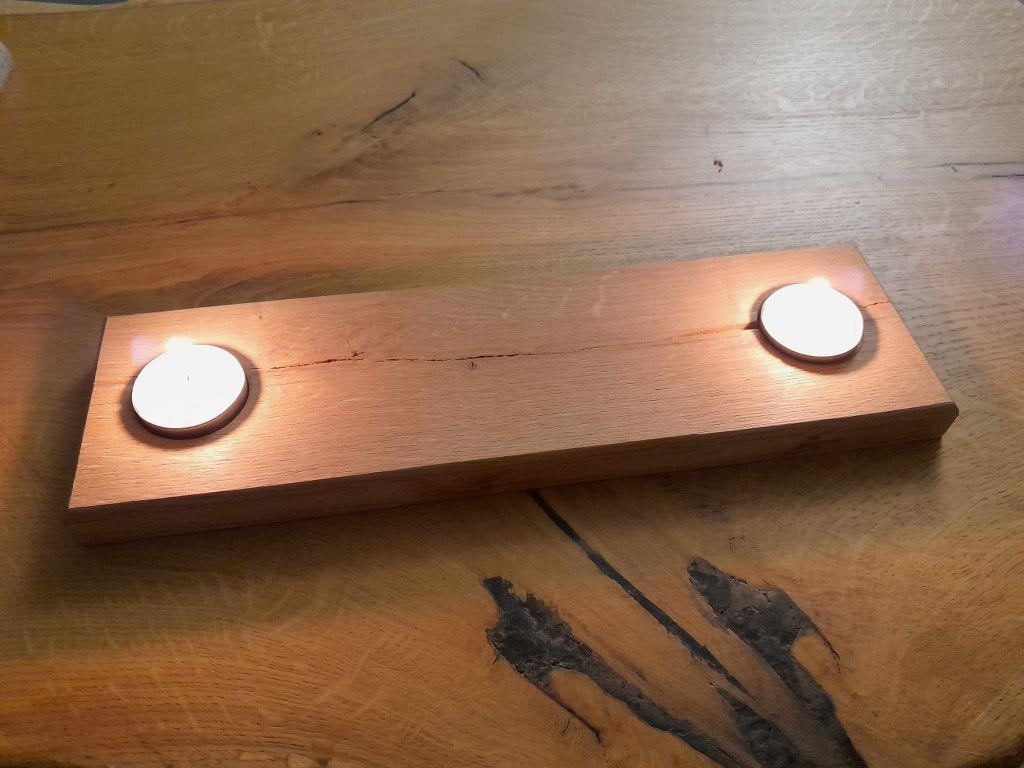 Theelichthouder EIK, Ophalen, Nieuw, Hout, Kaars