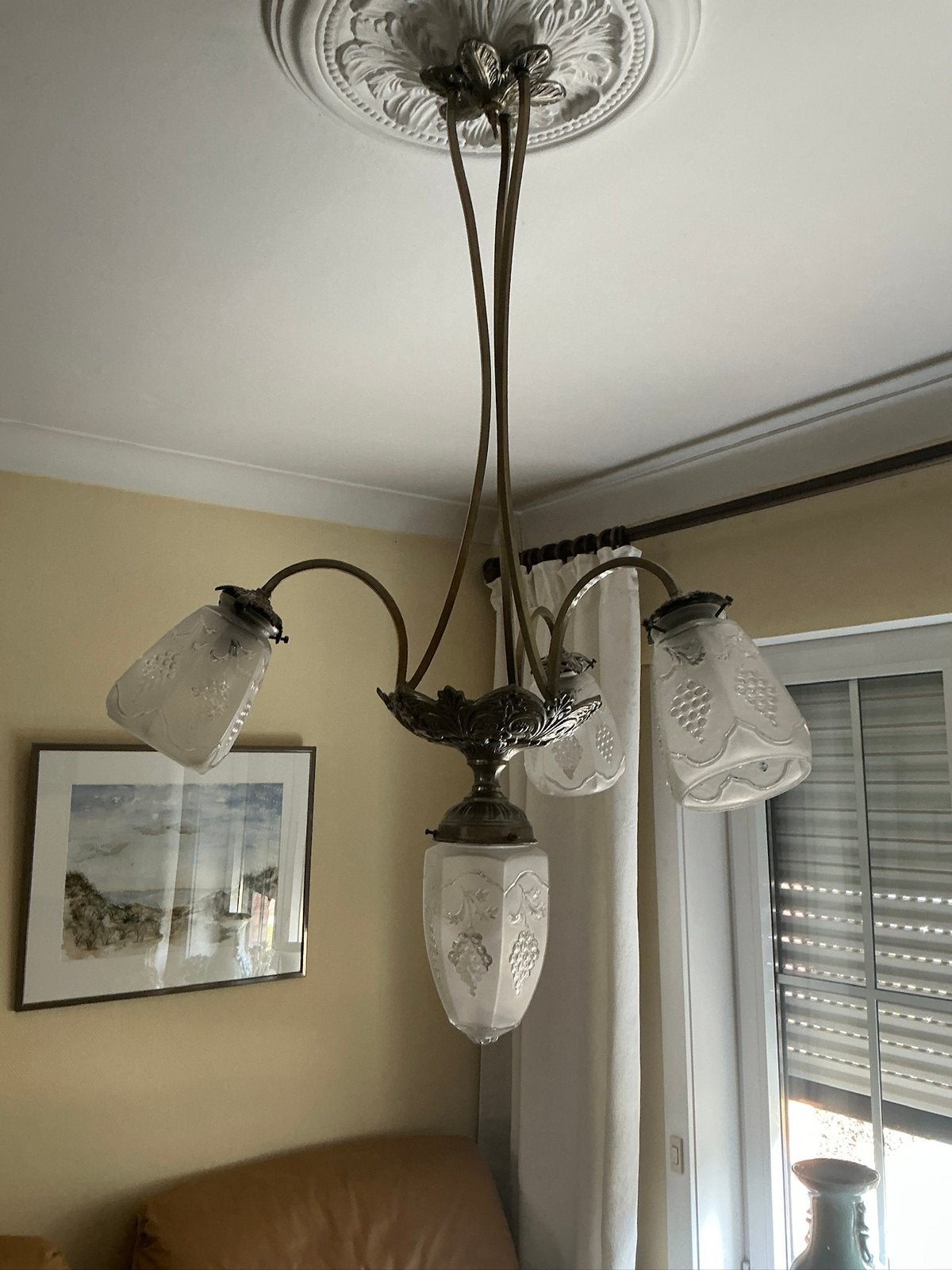 Kroonluchter, Huis en Inrichting, Lampen | Kroonluchters, Ophalen, Zo goed als nieuw, Glas