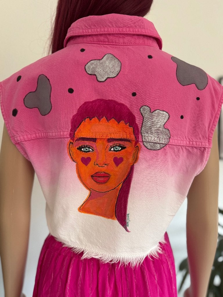 Gorgeous unique cropped pink vest (S/M), Ophalen of Verzenden, Nieuw, Maat 38/40 (M), Roze