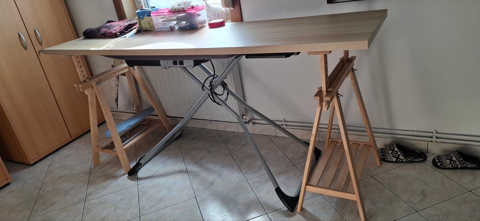 A vendre tréteaux et plateau, Maison & Meubles, Enlèvement, Utilisé