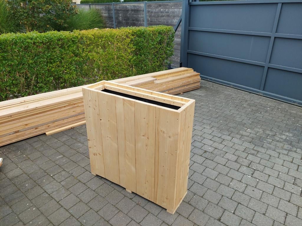Bloembak in steigerhout, Ophalen