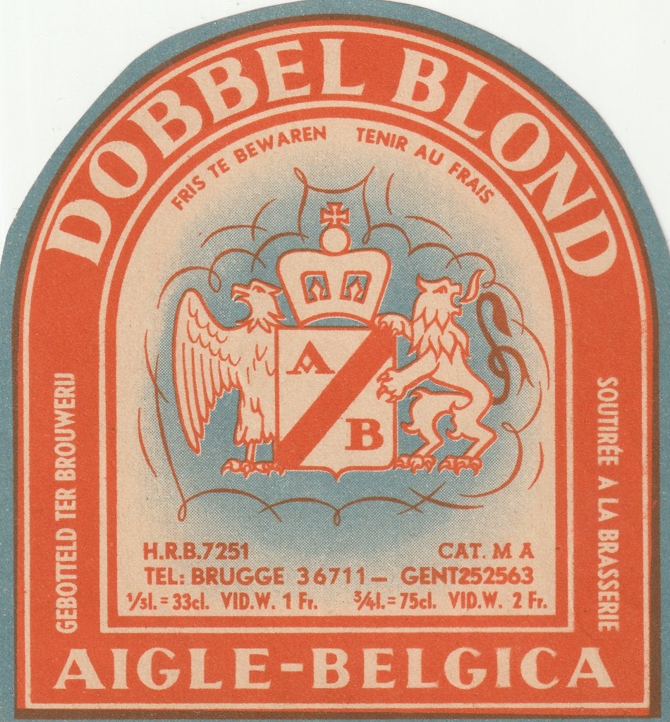 1 BIERETIKET BEERLABEL BRUGGE - AIGLE- BELGICA, Collections, Envoi, Comme neuf, Autres types, Autres marques