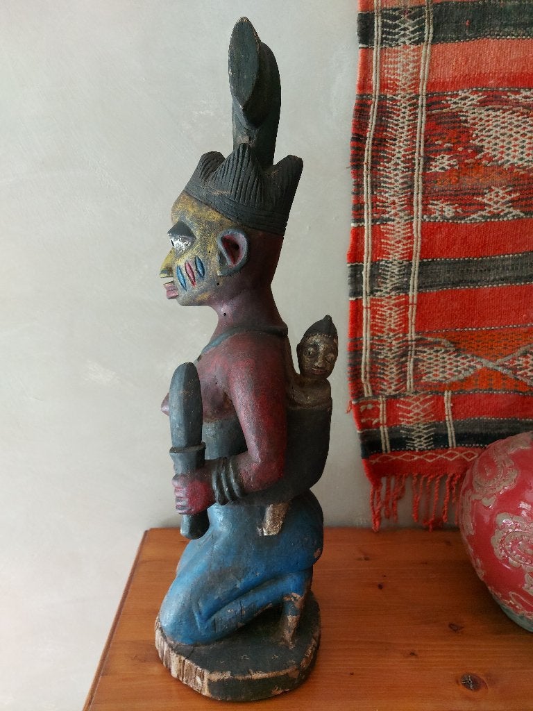 Statue yoruba du Nigeria, pièce ancienne, Blanc, Enlèvement ou Envoi, Sculpture