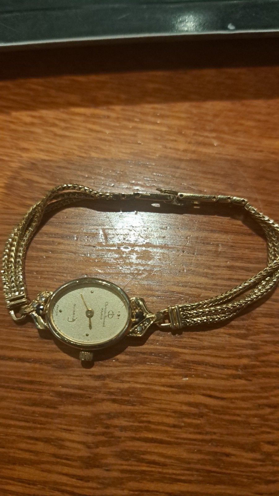 Montré femme plaqué or  pier saphir   diamant, Enlèvement ou Envoi