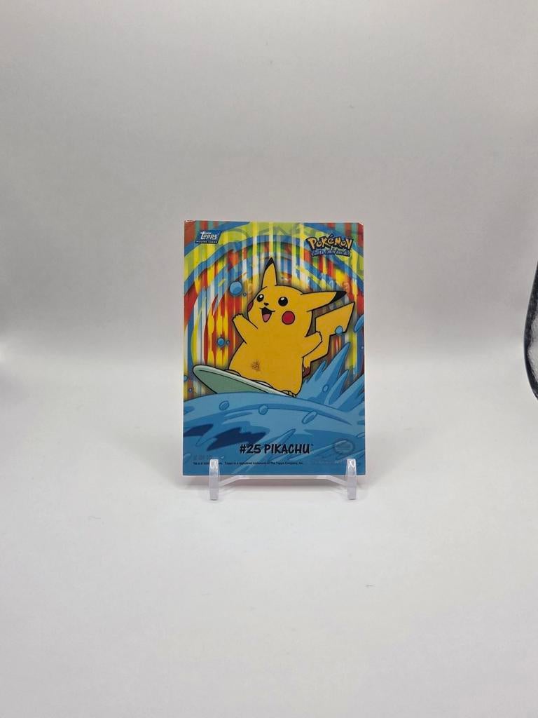 Vintage Topps kaart uit 2000 – #25 Pikachu, Ophalen of Verzenden, Foil