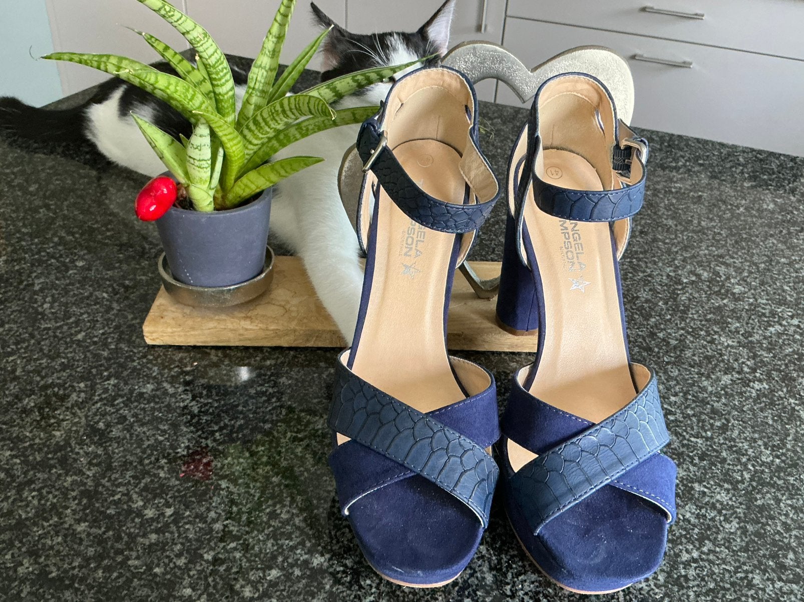 Sandalen maat 41, Blauw, Ophalen of Verzenden, Zo goed als nieuw, Schoenen met hoge hakken