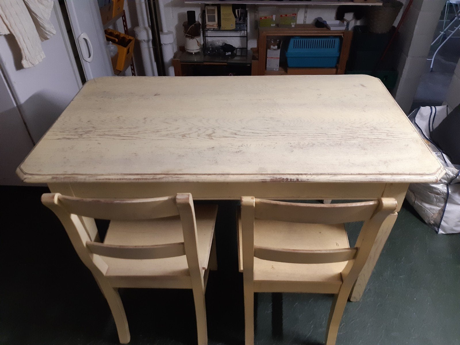 table en chêne+ 2 chaises, Maison & Meubles, Enlèvement, Moins de 4 chaises