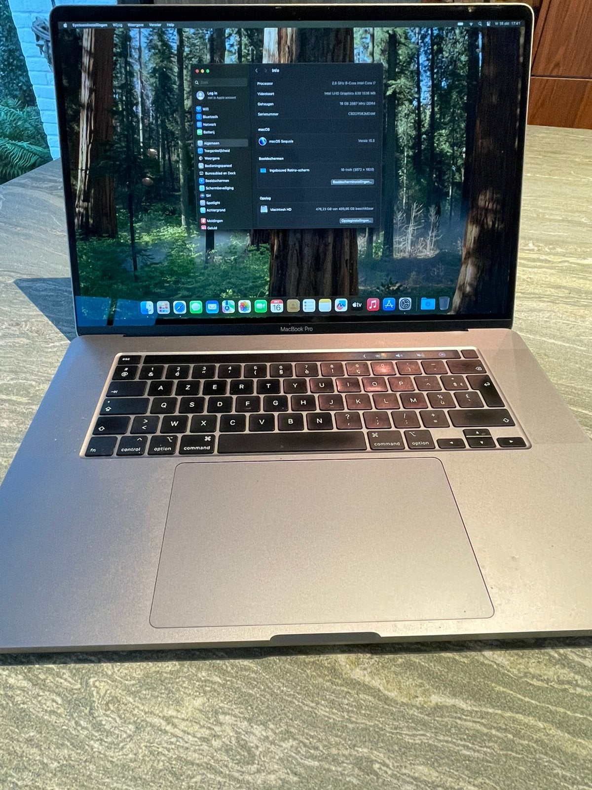MacBook Pro 16 pouces 2019 — i7 — 16 Go — SSD de 512 Go, 512 GB, 16 pouces, Comme neuf, 16 GB