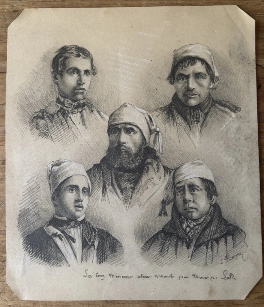 Oud origineel potloodtekening met wit gehoogd op papier., Antiquités & Art, Art | Dessins & Photographie, Enlèvement, Reproduction