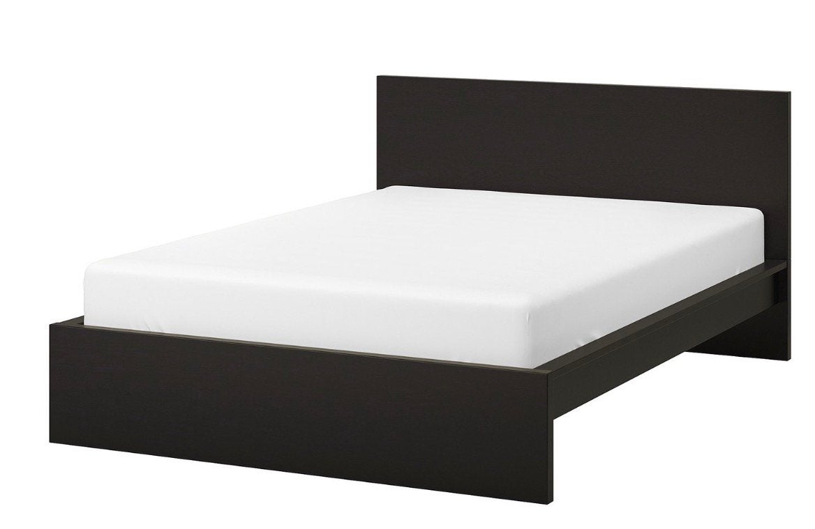 Ikea malm bed, Ophalen, Zwart, Tweepersoons, Zo goed als nieuw