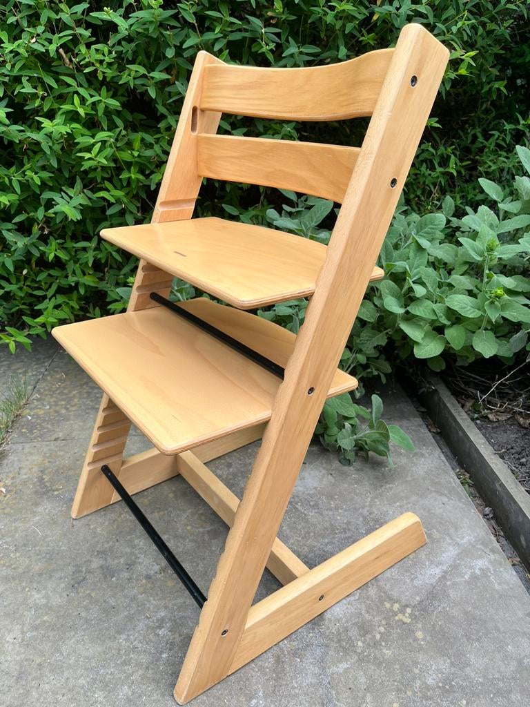 Tripp Trapp beuk naturel, Kinderen en Baby's, Kinderstoelen, Ophalen, Gebruikt, Meegroeistoel, Aanschuifbaar