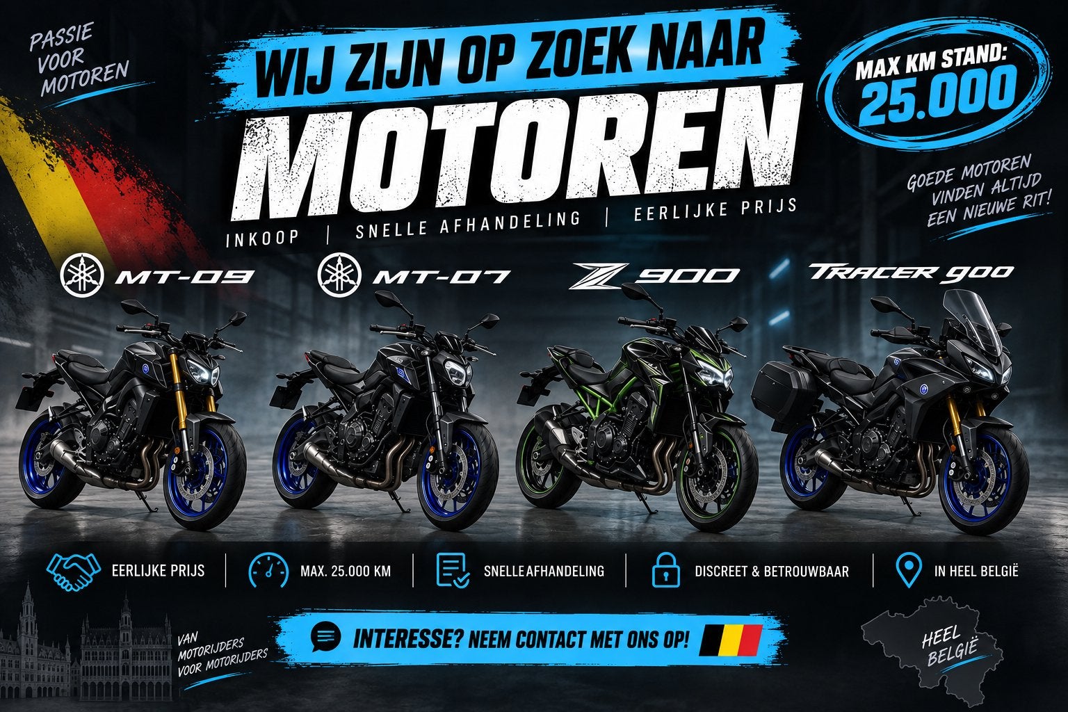 Gezocht: Motoren MT 07 09 Tracer 9 Z 900, Motoren, Particulier