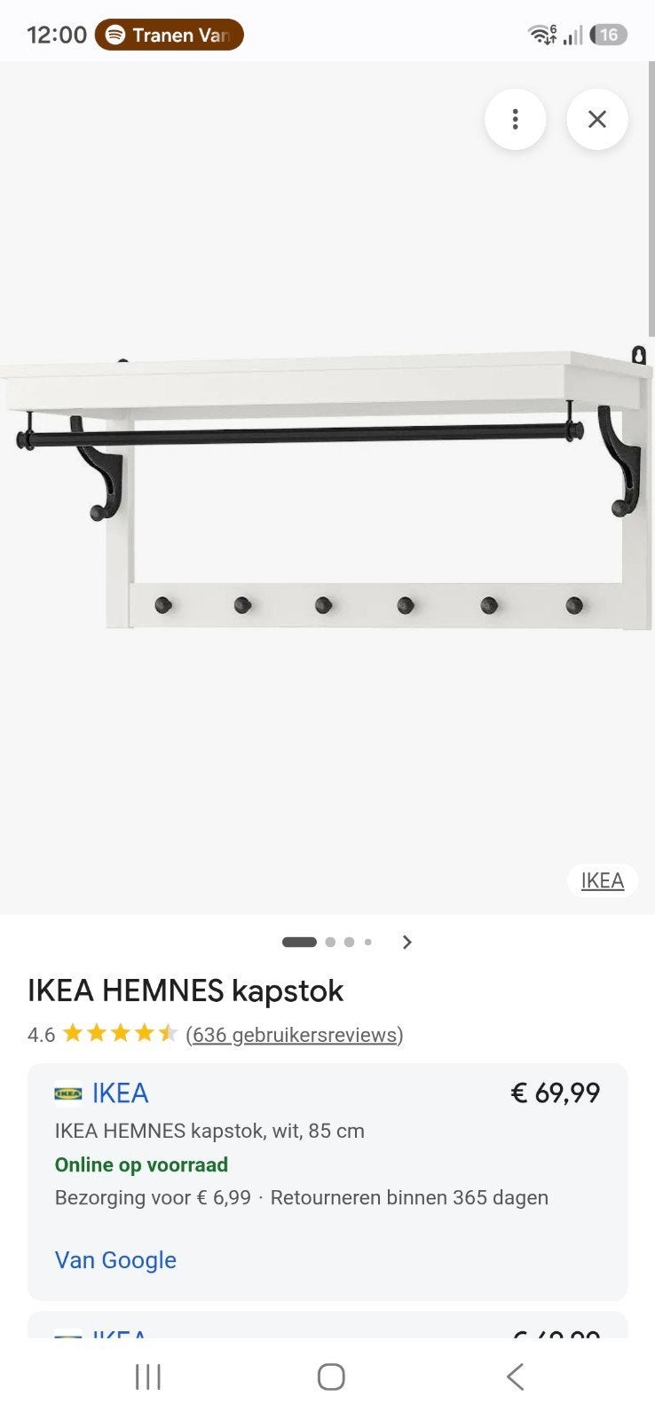 Ikea Hemnes Kapstok, Huis en Inrichting, Woonaccessoires | Kapstokken, Zo goed als nieuw, Minder dan 100 cm, Hout, Ophalen