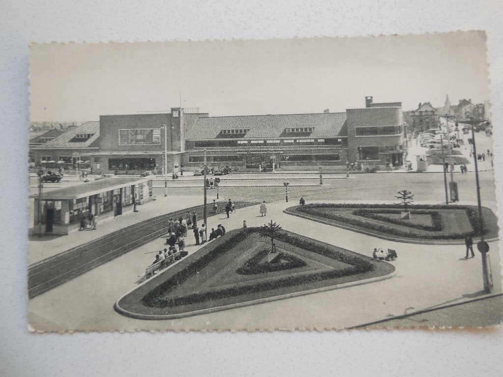 postkaart Blankenberge Statie, Verzamelen, Verzenden, 1940 tot 1960, Gelopen, West-Vlaanderen