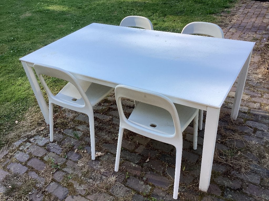 Tuintafel 4 personen, Tuin en Terras, Ophalen, Zo goed als nieuw, Rechthoekig, Kunststof