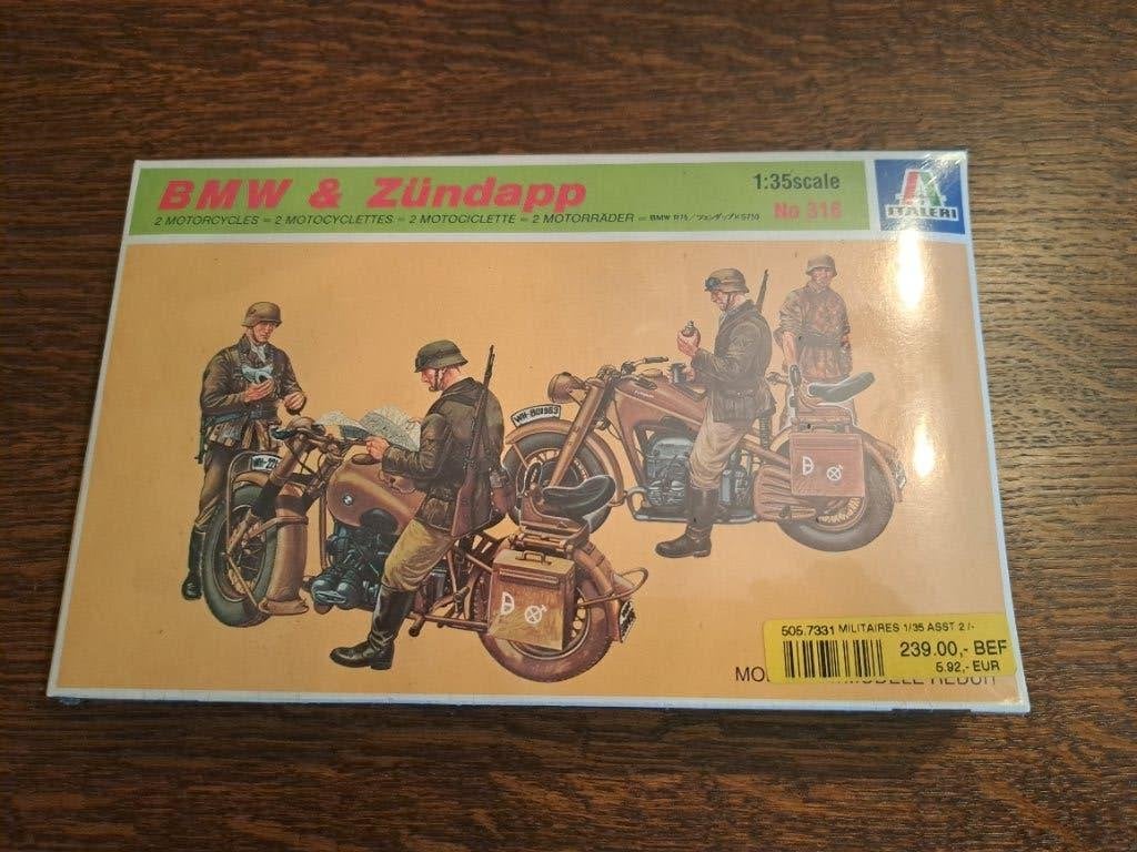 maquette soldats allemands ww2 guerre bmw italeri, Enlèvement ou Envoi
