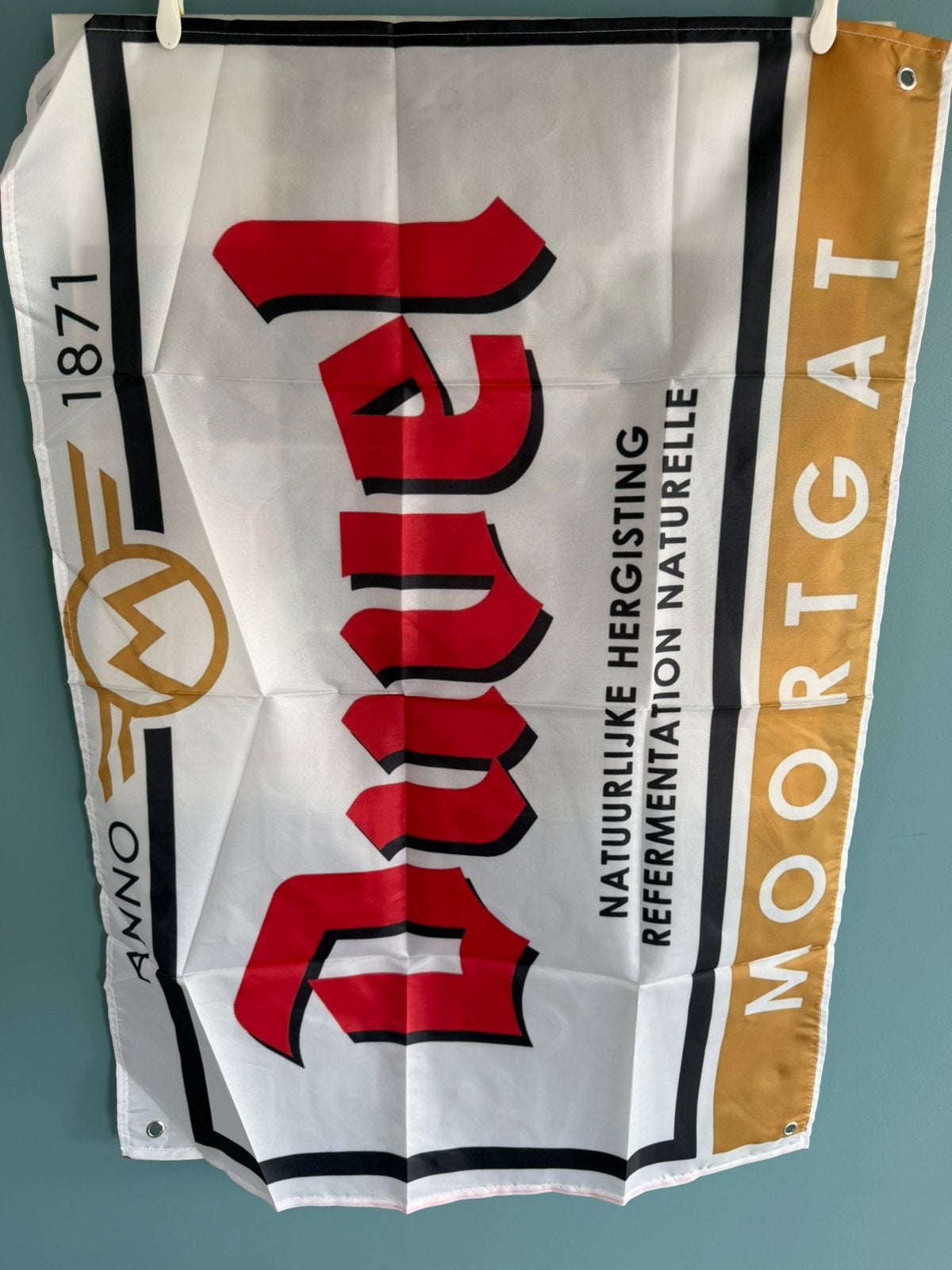 Magnifique drapeau polyester Duvel Moortgat vintage mancave, Collections, Marques de bière, Enlèvement ou Envoi, Neuf, Autres types