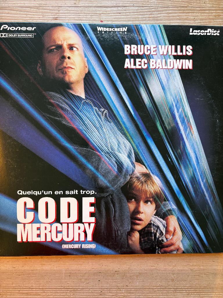 LaserDisc – Code Mercury – Bruce Willis – Édition Widescreen, Tous les âges, Enlèvement ou Envoi, Utilisé