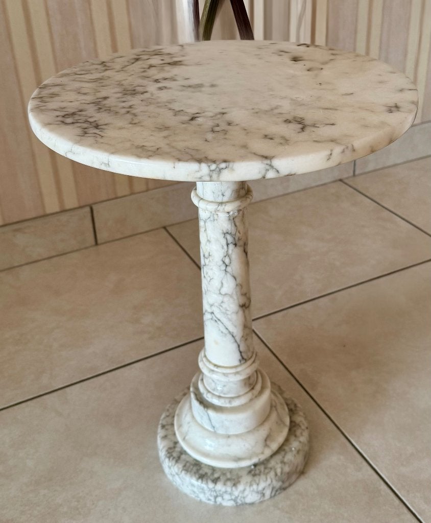 TABLETTE ( GUERIDON ) EN MARBRE, Maison & Meubles, Rond, Moins de 55 cm, 45 à 60 cm, Enlèvement
