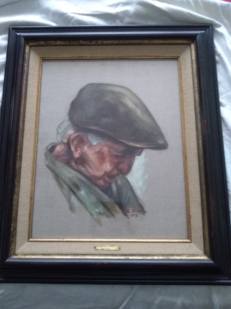 SCHILDERIJ  - Eddie Verfaille, Ophalen, Gesigneerd, Portret of Personen