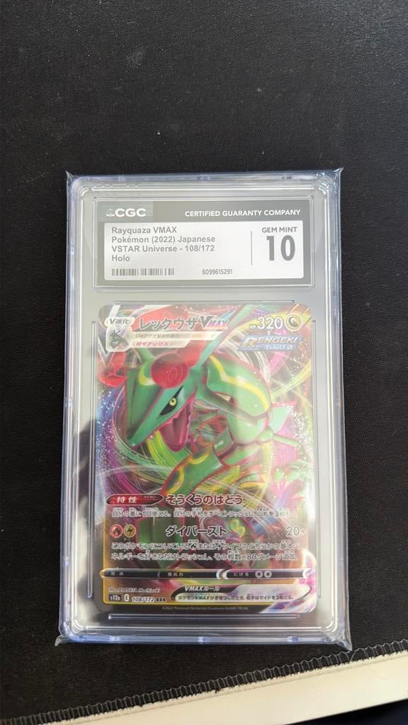 Rayquaza vmax 108/172 japanese holo cgc 10, Ophalen, Zo goed als nieuw